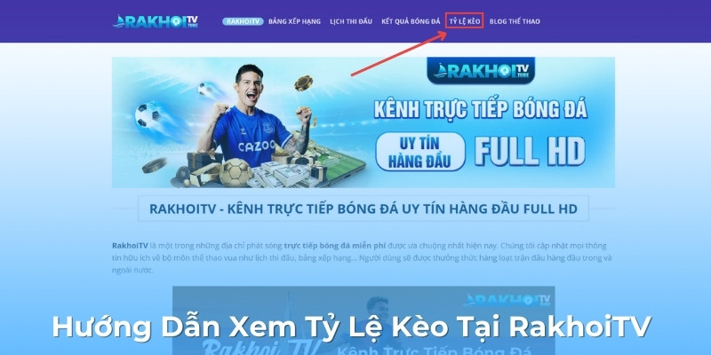 Hướng dẫn xem tỷ lệ kèo tại RakhoiTV